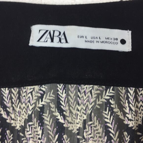 Zara Mini Dress 70s Gray Black Knotted Metallic Thread Draped Large 8677/067 - Picture 7 of 13